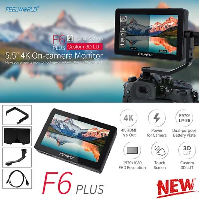 $252.99 • Buy Black FEELWORLD F6 PLUS 5.5   IPS Touch Screen Monitor Video DSLR Camera Monitor