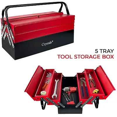 Large 3 Tier 5 Tray Heavy Duty Professional Metal Storage Cantilever Tool Box UK • £225.85