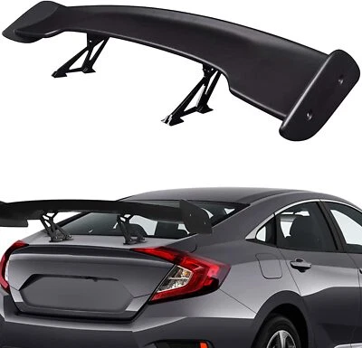 $83.65 • Buy Universal 57  GT JDM Trunk Rear Spoiler Wing Aluminum Leg Stem Black ABS