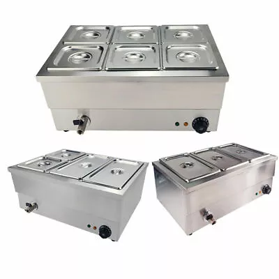 Bain Marie Electric Food Warmer Wet Heat Buffet Trays 3/4/6 Pan & Lid Countertop • $167