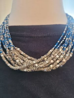 Mixit Necklace  NWT Fashion Jewelry  Blue/silver Beaded • $8.99