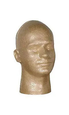 Male Suntan Styrofoam Mannequin Head - 11 1/2  Height - Beauty Supply Standard • $25.50