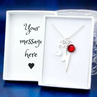 Lightning Bolt Necklace Personalised Gift Teen Girl Gifts Fandom Jewellery • £17.49