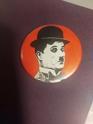 Vintage CHARLIE CHAPLIN . Pin-back Badge Button Size 3 1/4  Diameter  • $5.99