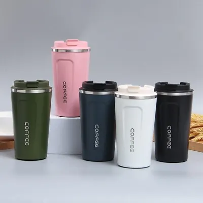 510ML/380ML Insulated Coffee Mug Cup Travel Thermal Stainless Steel Flask Vacuum • £8.16