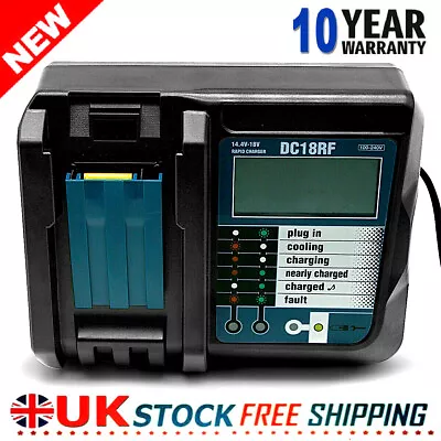 DC18RF For Makita 18V LXT Lithium-Ion Rapid Optimum Charger BL1830 BL1860 BL1850 • £19.89