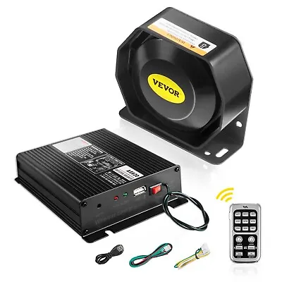 VEVOR 200W 18 Sound Loud Car Warning Alarm Fire Siren Horn PA Speaker MIC System • £42.59