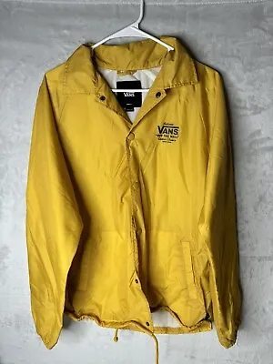 VANS Of The Wall Fleece Lined Men's Yellow Rain Jacket Windbreaker Small • $18.88