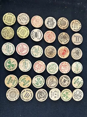 36 Wood Mardi Gras Doubloons Parade Coins New Orleans • $10
