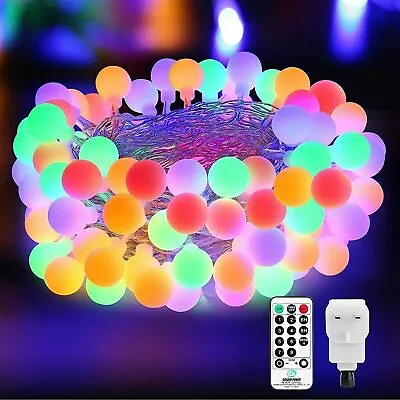 £9.99 • Buy Christmas Plug In, Globe String Party Fairy Lights, Mains Powered 39ft 100 LED