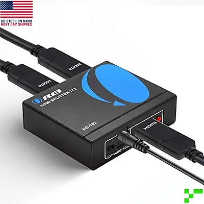 Powered HDMI Splitter 1x2 1080p 3D 4K@30Hz Display Duplicate/Mirror W/ EDID 6sec • $12.75