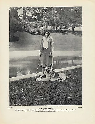 German Shepherd Lady And Her Dog Nice Vintage Image Original Dog Print From 1934 • $8.08