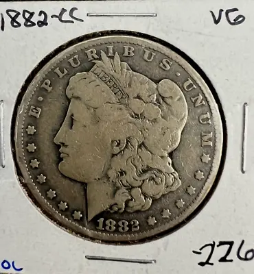 1882-CC Morgan Silver Dollar- Very Good Condition • $225