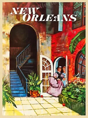 New Orleans Bourbon Street 1960s Travel Poster - 24x32 • $24.95