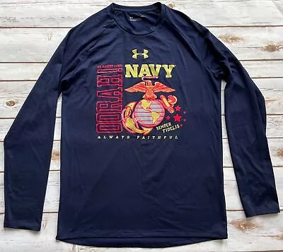 Under Armour Navy Marines Semper Fi Oorah Always Faithful T-shirt Mens Small Euc • $19.99