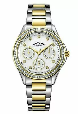 Rotary LB00066/41 Ladies Two-tone Ladies Watch With Swarovski Crystal #302 • £123.48