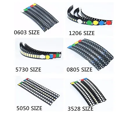 100pcs SMD 0402 0603 0805 1206 3528 2835 5050 5730 LED Diodes White RGB Light • $2.78