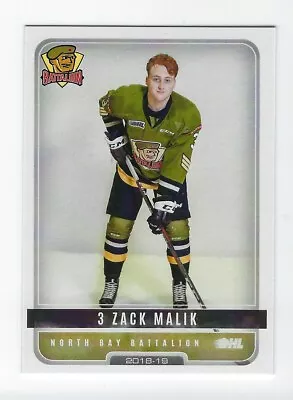 2018-19 North Bay Battalion (OHL) Zack Malik (Muskegon Lumberjacks) • $2