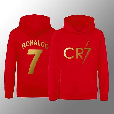 Ron 7 Kids CR7 Hoodie/ Hoody Football Inspired Ronaldo #7 GOAT Jumper Merch Gift • £13.89