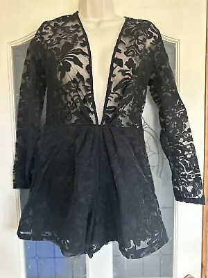 Black Lace Playsuit Size 8 • £25