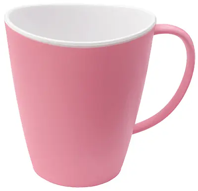 £13.99 • Buy Set Of 4 Reusable Plastic Mugs Strong Durable Tea Coffee Cups 350ml Pastel Pink