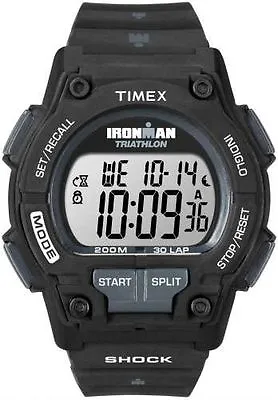 Timex T5K196 Men's  Ironman Triathlon  30-Lap Resin Watch Shock IndigloAlarm • $49