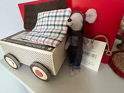 Maileg Racer Mouse In Car Matchbox + Bedding Retired 2016 NWT • £59.99