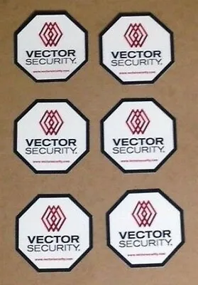 6 - VECTOR SECURITY Window Sign Decals  ****BRAND NEW**** • $8.99