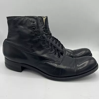 Vintage Marshall Field & Co Women’s Victorian Goth Black Leather Boots Sz 9.5 • $49.99