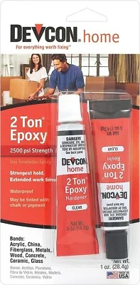 Devcon 35345 Clear 2 Ton High Strength Epoxy Glue Waterproof Adhesive 6394183 • $2.99