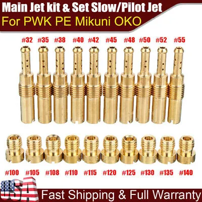 Motorcycle Carburetor Main Jet Kit Slow/Pilot Jet Main Fit For PWK PE Mikuni OKO • $8.39