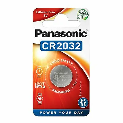 1 Panasonic CR2032 Lithium Coin Cell 3V Battery Car Key Fobs Toys Remote • £1.99