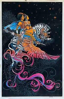 Freedom Flight Original Vintage 1974 Black Light Poster 23 X 35 • $223.33