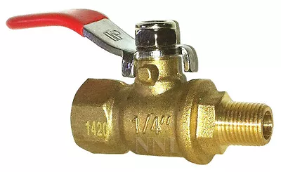 1/4  Female X 1/8  Male NPT Mini Brass Ball Valve Full Port 600 WOG Lever Handle • $9.95