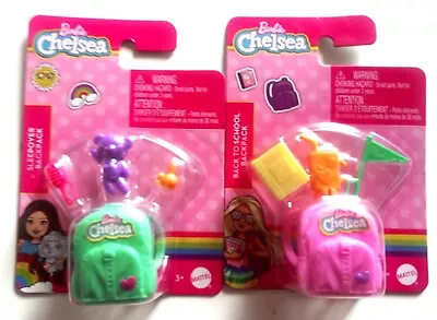 Barbie Chelsea Pink Back To School Backpack & Teal Sleepover Backpack Lot Of 2 • $15.16