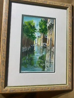  Venice Canal Scene  Mixed Media Painting - Framed • $42.75