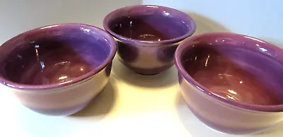 Set-3 Hausenware Solid Purple 6  X 3.5  Cereal / Deep Soup Bowls EUC! • $19.95