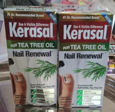 (2) NEW Kerasal Fungal Nail Renewal + TEA TREE OIL 10mL Each • $21.99