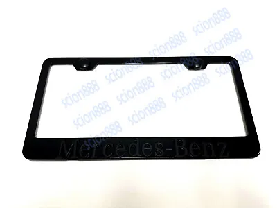 1pc 3D Black Trim MBZ Emblem Badge BLACK Stainless Metal License Plate Frame • $27.80