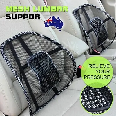 $12.95 • Buy Mesh Back Rest Lumbar Support Office Chair Van Car Seat Home Pillow Cushion New