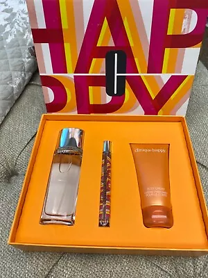 Clinique Perfectly Happy Perfume And Body Cream Gift Set From Macy's NIB • $35