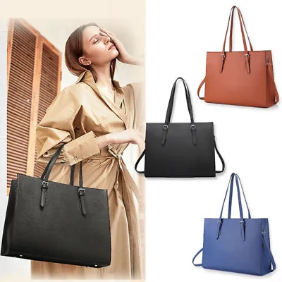 15.6 Inch Laptop Bag For Women Waterproof Lightweight Leather Computer Tote Bag • $46.66