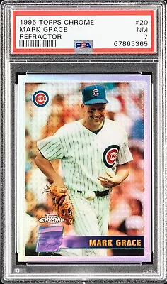 1996 Topps Chrome Refractor #20 Mark Grace Cubs PSA 7 NM Low Pop *Iconic Set* • $75