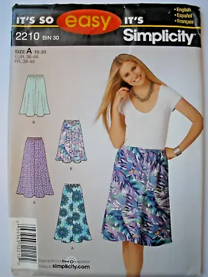 Simplicity 2210 Pull On Skirt Midi Maxi Sewing Pattern Size 10-20 Uncut • $7.50