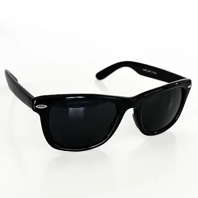 Black Matte Retro Small Sunglasses UV400 Smoke Tint Lens Polarized Shades • $6.50