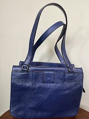 Kate Spade Blue Ostrich Leather Bow Handbag. • £30