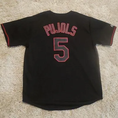 Vintage Majestic MLB St. Louis Cardinals Albert Pujols 5 Black Jersey Mens Large • $149.99