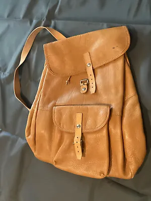 $39.99 • Buy Handmade  Leather Backpack Genuine Vintage Leather Rucksack Travel Bag