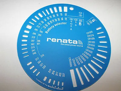 Watch Battery Replace Size Gauge Measure Chart. Tool Renata Silver Oxide Lithium • £4.35