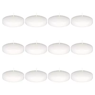 Mega Candles 12 Pcs Unscented White Floating Disc  Assorted Colors  Sizes  • $14.72